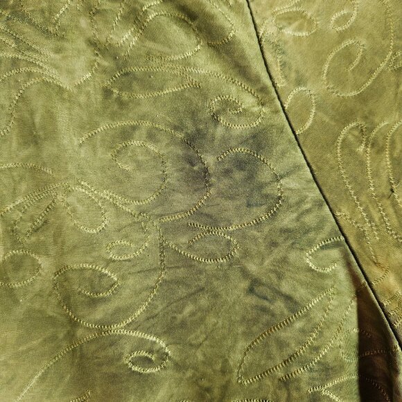 Shannon Ford Tunic Top Womens 2X Green Short Sleeve Pleated flowy slinky office - Picture 8 of 12